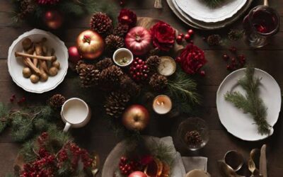 Goloserie, mise en place e centrotavola per Natale