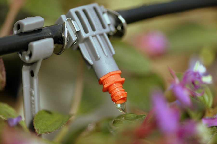 irrigazione a goccia per risparmiare acqua in giardino