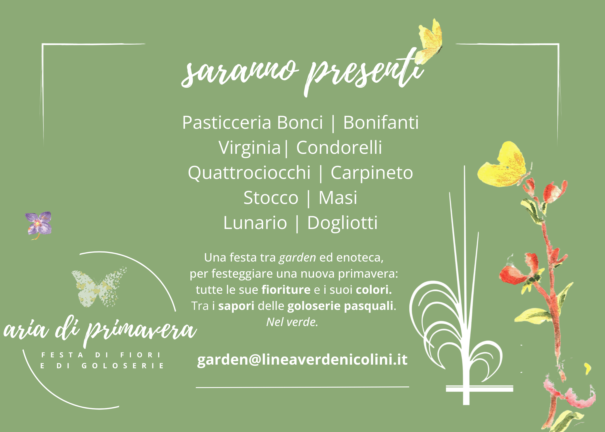 Invito ARIA DI PRIMAVERA 2025 – Retro con sponsor Retro dell’invito ufficiale di ARIA DI PRIMAVERA 2025, con dettagli sull’evento e l’elenco dei principali sponsor e partner