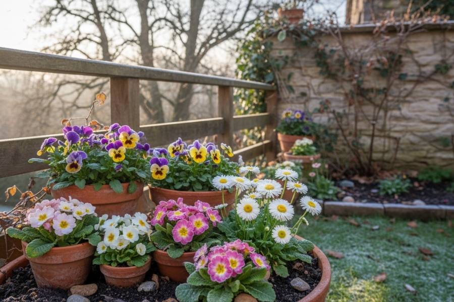 Viole del Pensiero e Primule in vaso pronte per essere piantate