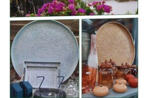 Oggetti decorativi e ceramiche esposte nello shop del garden